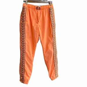 Petals and Peacock Orange Crinkle Pants with Butterfly Detail Size S